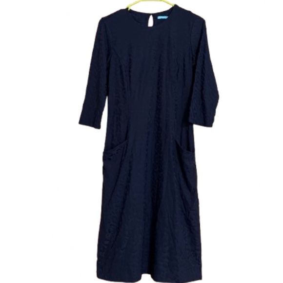 J. McLaughlin Navy Catalina Cloth Catalyst Textured Animal Print Dress Sz-XS - Picture 1 of 6